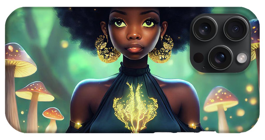 Black Queen In A Mushroom Forest  - Phone Case