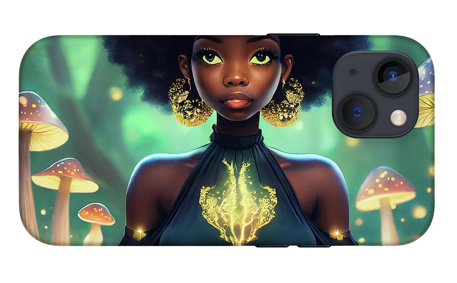 Black Queen In A Mushroom Forest  - Phone Case