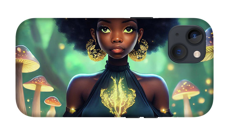 Black Queen In A Mushroom Forest  - Phone Case