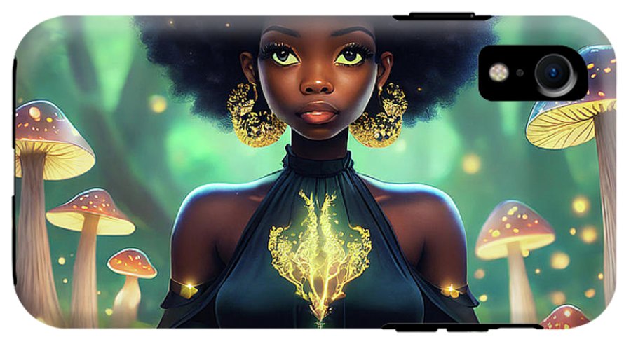 Black Queen In A Mushroom Forest  - Phone Case