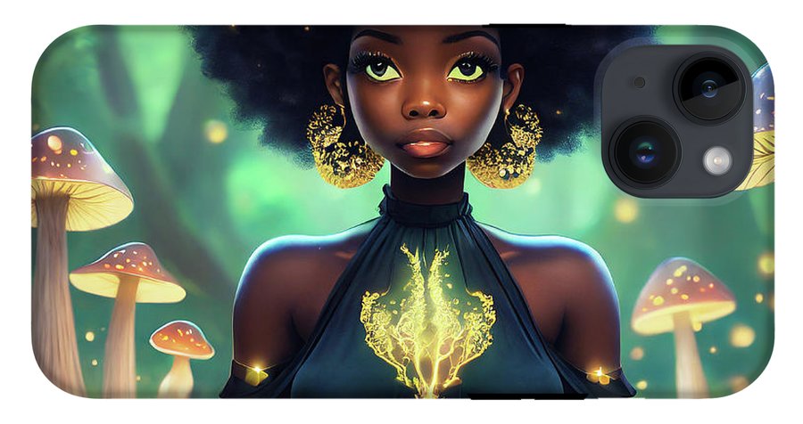 Black Queen In A Mushroom Forest  - Phone Case