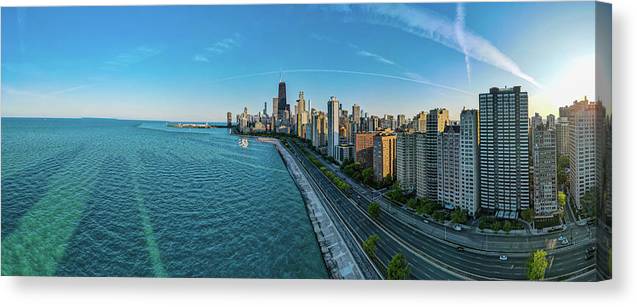 panoramic image of Chicago downtown neighborhood  - Canvas Print