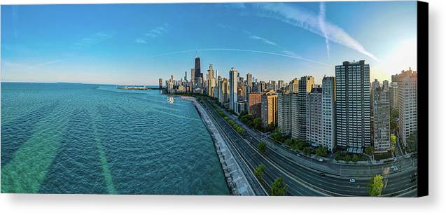 panoramic image of Chicago downtown neighborhood  - Canvas Print