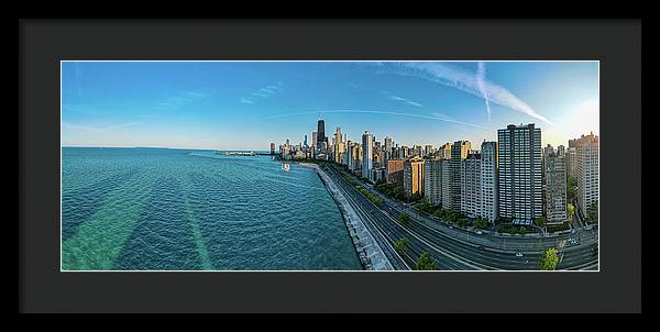 panoramic image of Chicago downtown neighborhood  - Framed Print