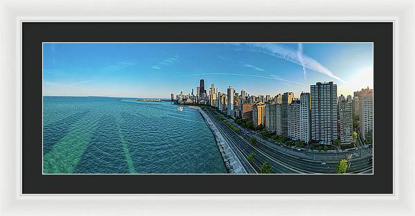 panoramic image of Chicago downtown neighborhood  - Framed Print