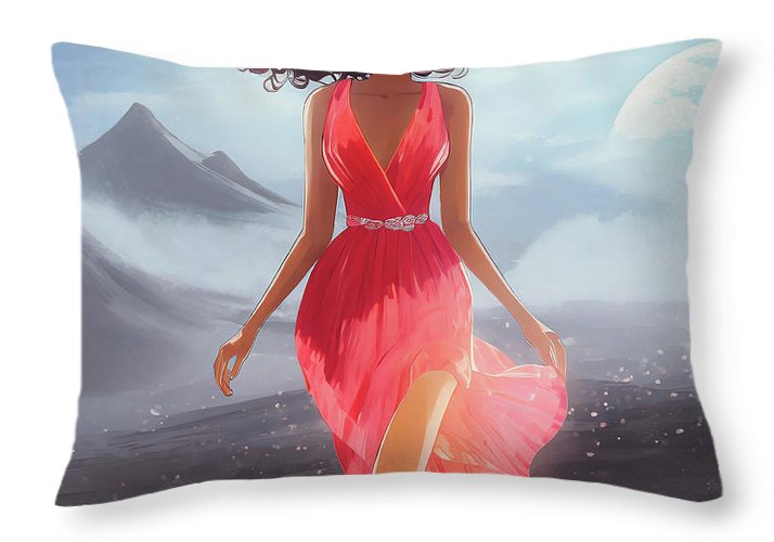 a woman's Iceland fantasy  - Throw Pillow