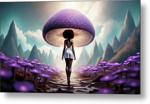 African queen mushroom world  - Metal Print