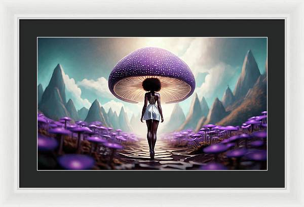 African queen mushroom world  - Framed Print