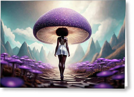 African queen mushroom world  - Greeting Card