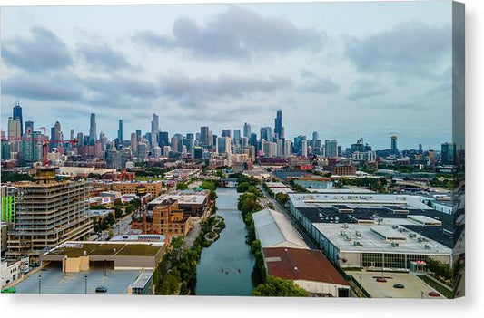 Beautiful aerial view of the city of Chicago  - Canvas Print