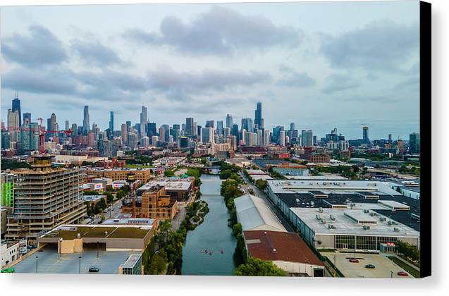 Beautiful aerial view of the city of Chicago  - Canvas Print