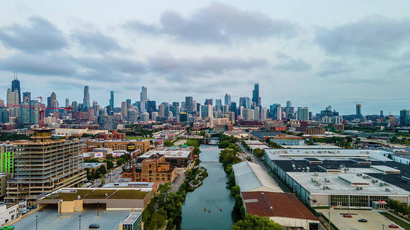 Beautiful aerial view of the city of Chicago  - Art Print