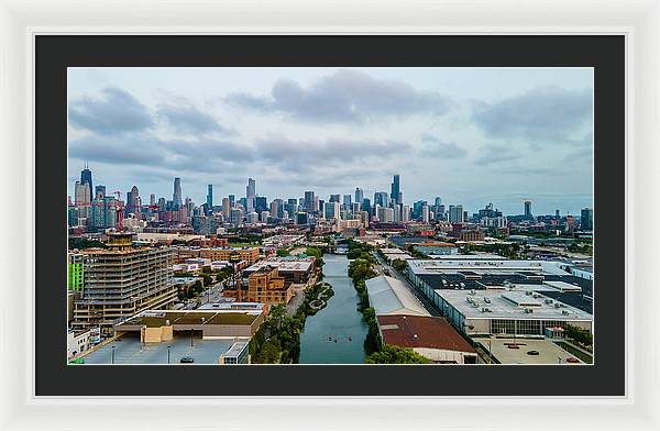 Beautiful aerial view of the city of Chicago  - Framed Print