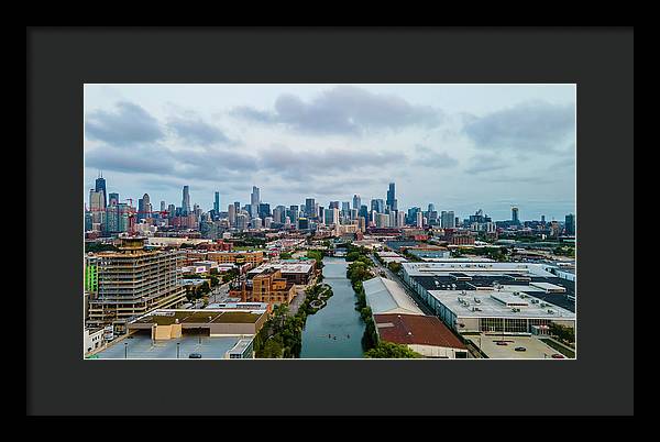 Beautiful aerial view of the city of Chicago  - Framed Print