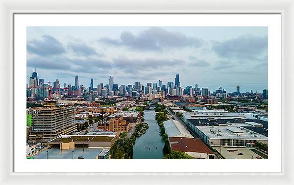 Beautiful aerial view of the city of Chicago  - Framed Print