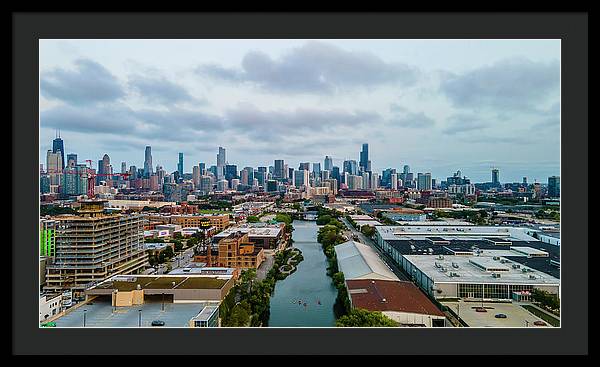 Beautiful aerial view of the city of Chicago  - Framed Print