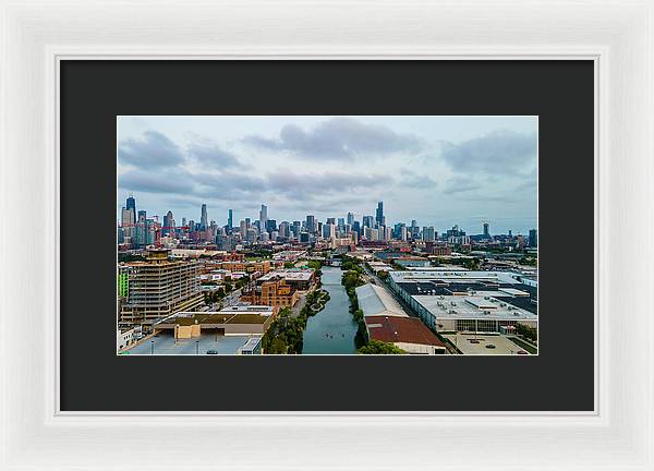 Beautiful aerial view of the city of Chicago  - Framed Print