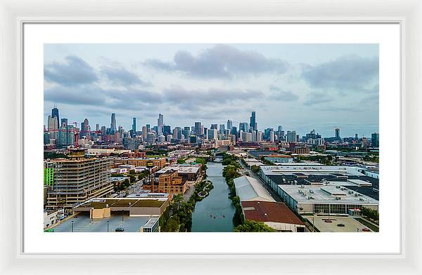 Beautiful aerial view of the city of Chicago  - Framed Print