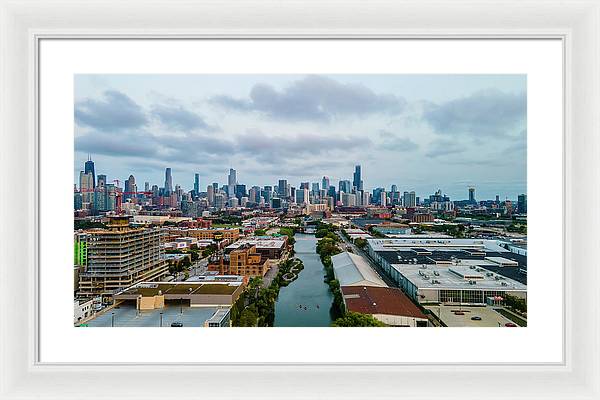 Beautiful aerial view of the city of Chicago  - Framed Print