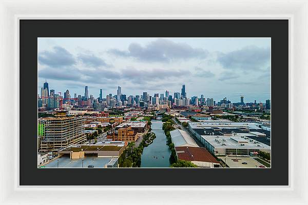 Beautiful aerial view of the city of Chicago  - Framed Print