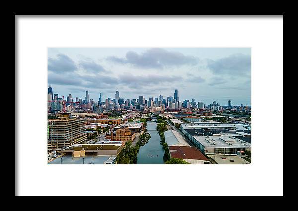 Beautiful aerial view of the city of Chicago  - Framed Print