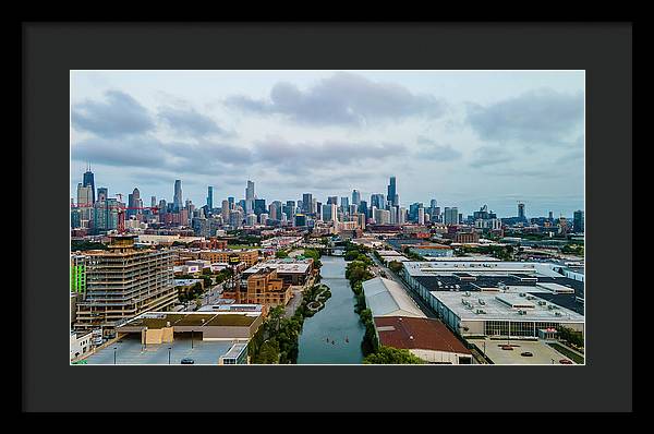 Beautiful aerial view of the city of Chicago  - Framed Print