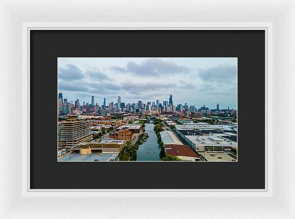 Beautiful aerial view of the city of Chicago  - Framed Print