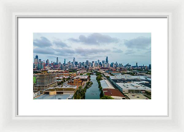 Beautiful aerial view of the city of Chicago  - Framed Print