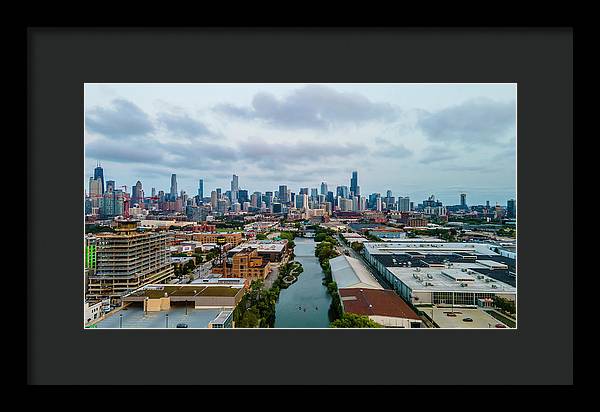 Beautiful aerial view of the city of Chicago  - Framed Print