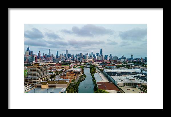 Beautiful aerial view of the city of Chicago  - Framed Print