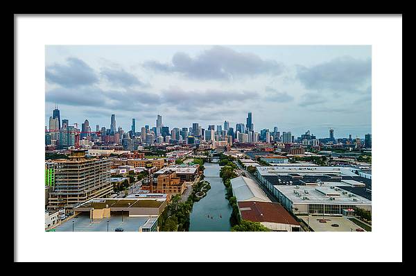 Beautiful aerial view of the city of Chicago  - Framed Print