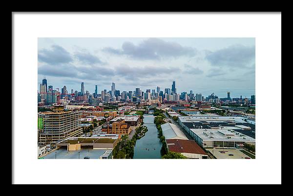 Beautiful aerial view of the city of Chicago  - Framed Print