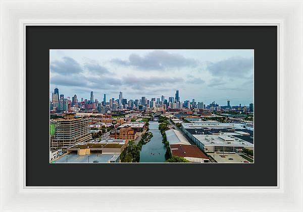 Beautiful aerial view of the city of Chicago  - Framed Print