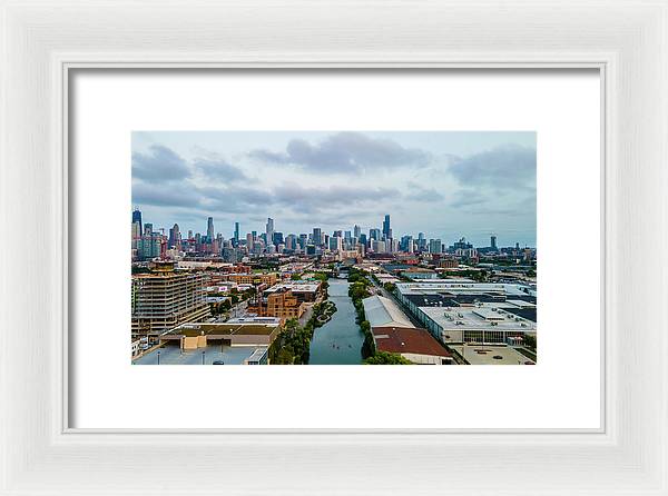 Beautiful aerial view of the city of Chicago  - Framed Print