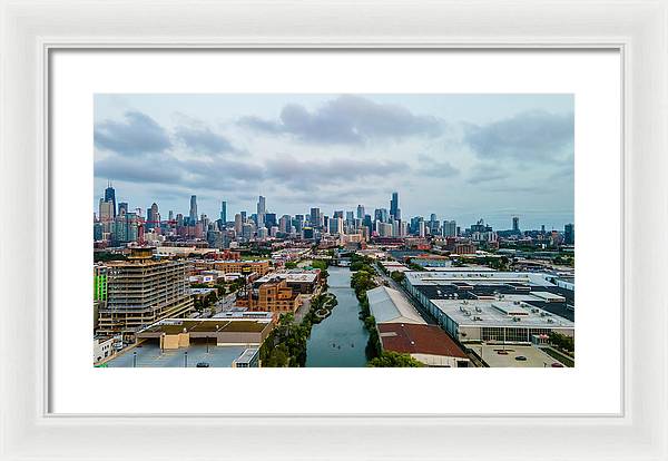 Beautiful aerial view of the city of Chicago  - Framed Print