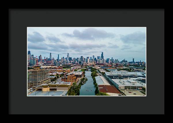 Beautiful aerial view of the city of Chicago  - Framed Print