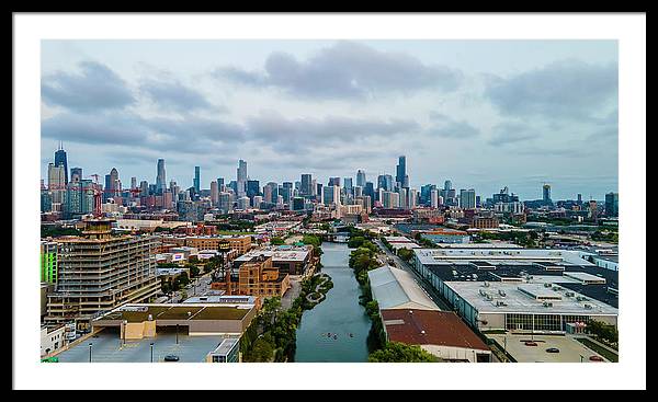 Beautiful aerial view of the city of Chicago  - Framed Print