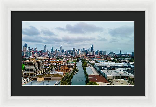 Beautiful aerial view of the city of Chicago  - Framed Print