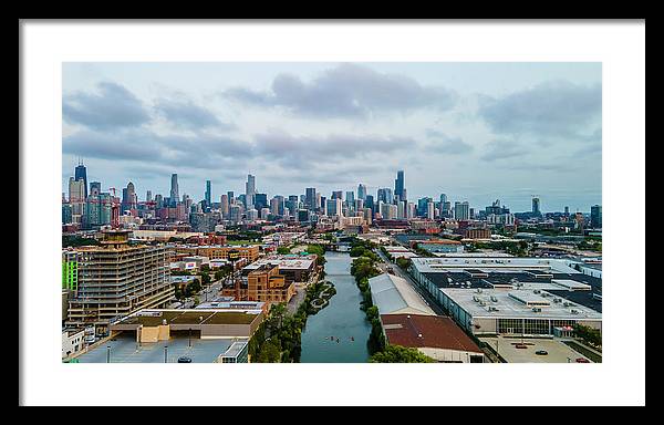 Beautiful aerial view of the city of Chicago  - Framed Print