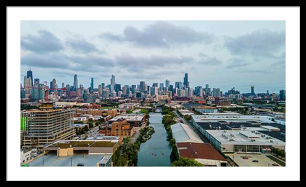 Beautiful aerial view of the city of Chicago  - Framed Print