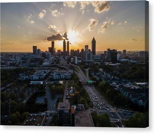 Birds Eye view of Atlanta  - Canvas Print