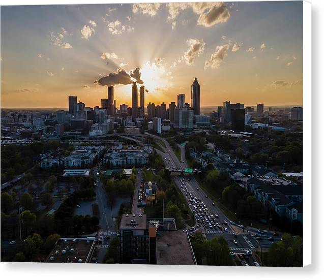 Birds Eye view of Atlanta  - Canvas Print