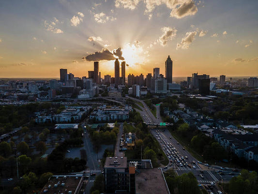 Birds Eye view of Atlanta  - Art Print