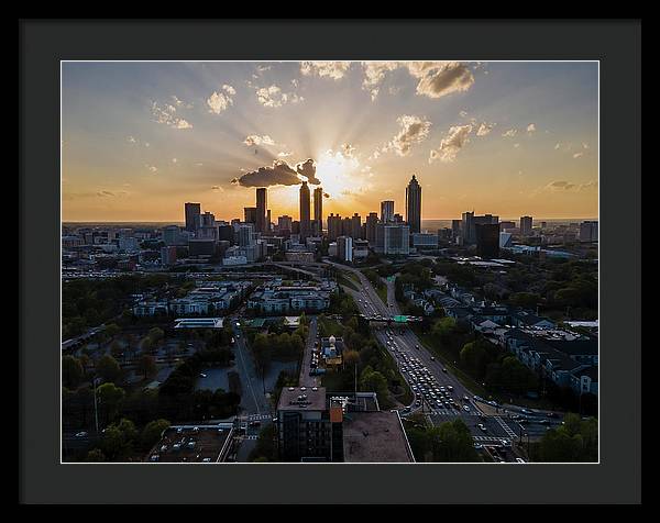 Birds Eye view of Atlanta  - Framed Print