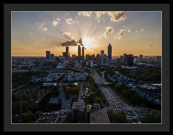 Birds Eye view of Atlanta  - Framed Print