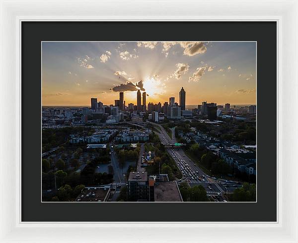 Birds Eye view of Atlanta  - Framed Print