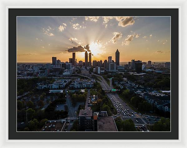 Birds Eye view of Atlanta  - Framed Print