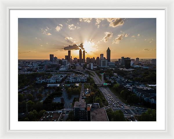 Birds Eye view of Atlanta  - Framed Print