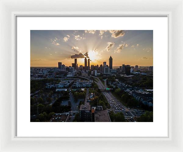 Birds Eye view of Atlanta  - Framed Print