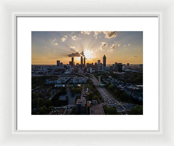 Birds Eye view of Atlanta  - Framed Print